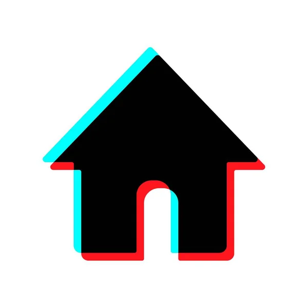 Ikona Domova Symbol Sociálních Médií Domů Barevným Stínem Koncept Sociálních — Stockový vektor