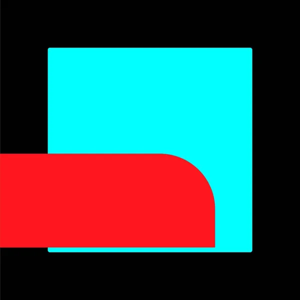 Blauwe Rode Kleur Frame Banner Web Template Achtergrond Vierkant Leeg — Stockvector