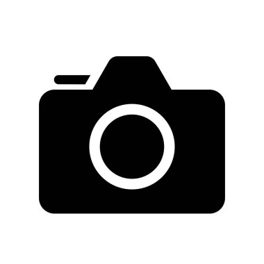Kamera ikonu, düz fotoğraf makinesi vektörü izole edildi. Modern basit enstantane fotoğraf tabelası. Web sitesi tasarımı, web düğmesi, mobil uygulama için moda simgesi.