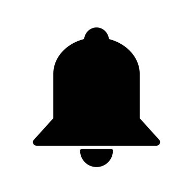 Beyaz Arkaplanda Siyah Zil Simgesi.