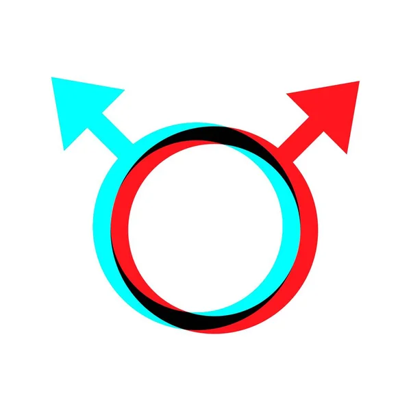 Ikona Homosexuální Orientace Osnovách Mužská Sexuální Orientace Plochá Ikona Vektorová — Stockový vektor