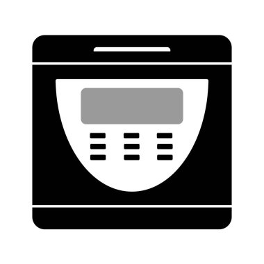 Black Multicooker simgesi izole edildi. Ev aletleri. Elektrikli mutfak çoklu yemek pişirici.
