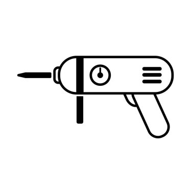 Elektrikli matkap düz vektör çizimi.