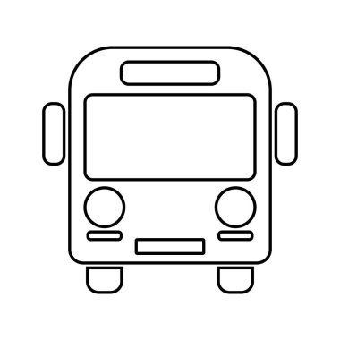 Okul Otobüsü Beyaz Üzerine Düz Simge.