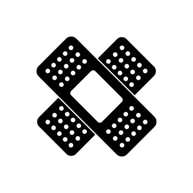 Siyah tıbbi yapıştırıcı, düz dizayn.