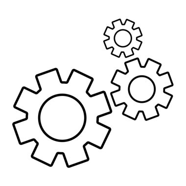 Ayarlar vektör simgesi. Siyah illüstrasyon beyaz arkaplanda izole edildi