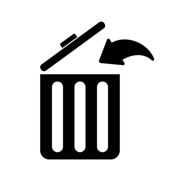 垃圾箱或垃圾可以象征图标 平面设计 — 图库矢量图片