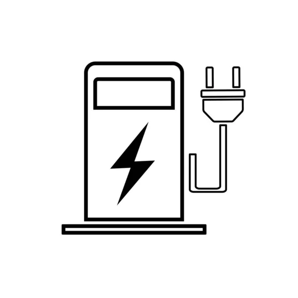 Ladesymbol Für Elektrofahrzeuge Flacher Vektor Eps — Stockvektor