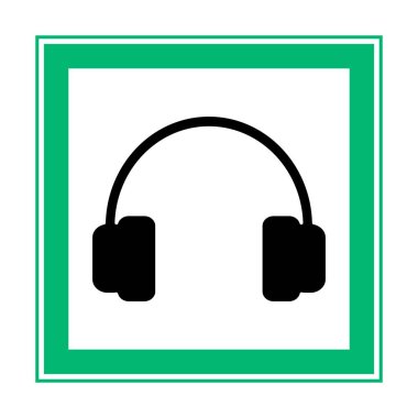 Yüksek ses seviyesi uyarı işareti, kulaklık simgesi. Sadece kulaklıkla çalış