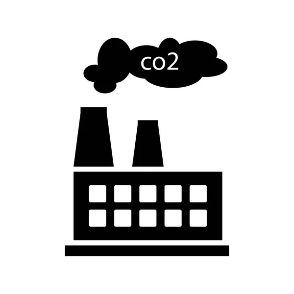 Facori Power Plant ベクトルイラストの平面デザイン 製造業の建物の精製 二酸化炭素排出問題 — ストックベクタ