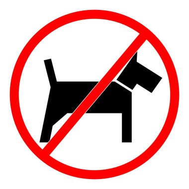 Köpek sembolü ile girmeyin. Hayvan yasağı işareti. Köpekler giremez..