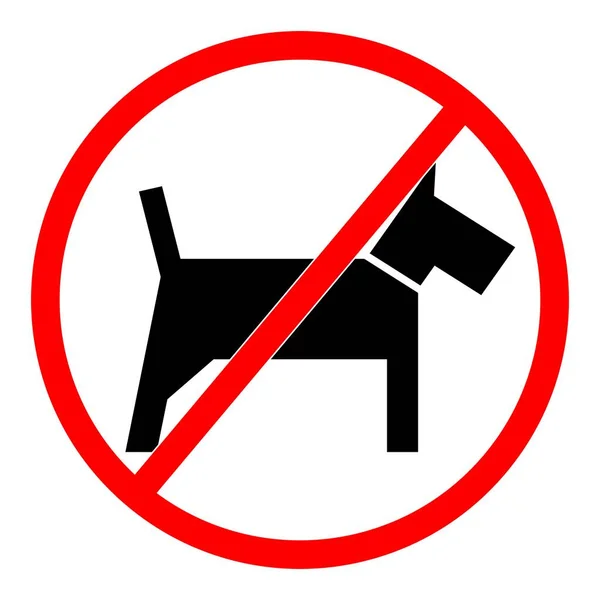 Jangan Masukkan Dengan Simbol Anjing Tanda Larangan Hewan Anjing Dilarang - Stok Vektor