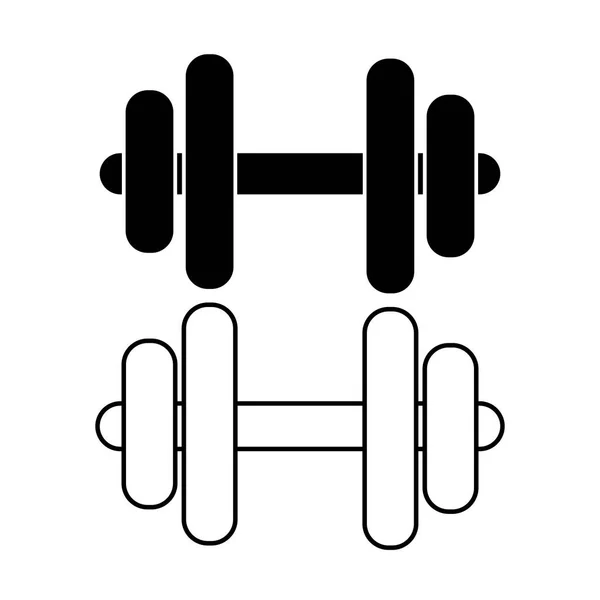 Dumbbell Dumbells Weight Training Equipment Flat Vector Icon Exercise Apps — Stock Vector