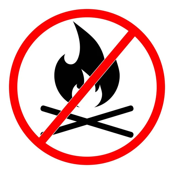 Pas Signe Feu Interdiction Symbole Flamme Nue — Image vectorielle