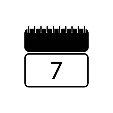 7 Takvim simgesi. Düz tasarım biçimi. Modern düz web sitesi sayfası ve mobil uygulama tasarım vektör ögesi.