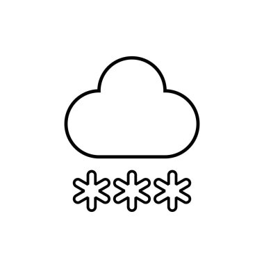 Kar bulutu simgesi. Basit düz dizaynlı kar sembolü. Hava tahmini işareti.