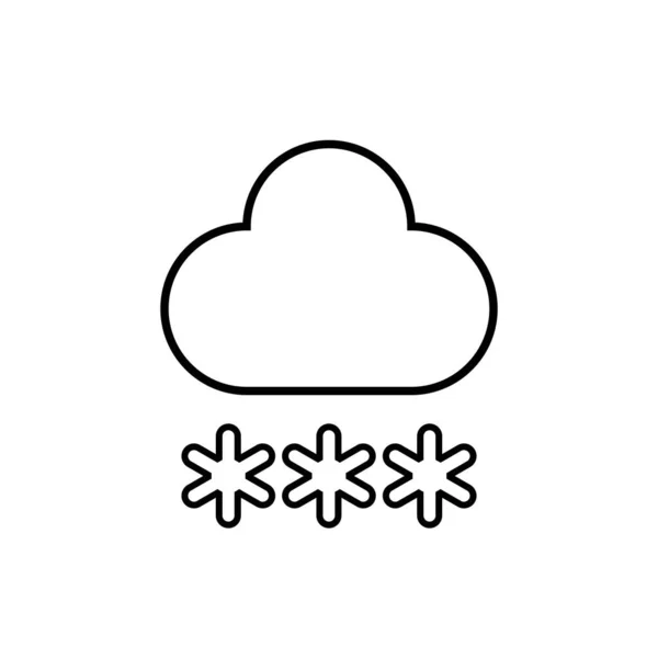 Icono Nube Nieve Símbolo Niebla Diseño Plano Simple Tiempo Pronosticado — Vector de stock
