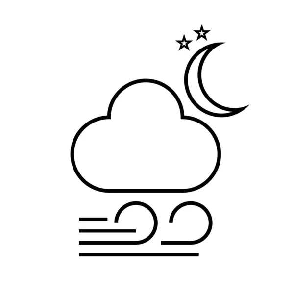 Icono Noche Niebla Símbolo Signo Pronóstico Del Tiempo — Vector de stock