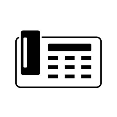 Beyaz arkaplanda izole edilmiş ev telefonu simgesi vektörü, düz tasarım