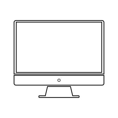 Beyaz arkaplanda bilgisayar monitörü görüntüsü izole edildi.