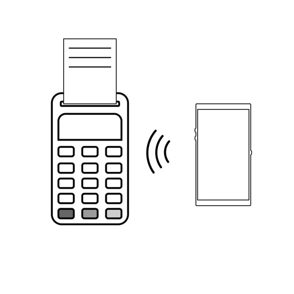 Paiement Par Smartphone Icône Appareil Nfc Style Plat — Image vectorielle