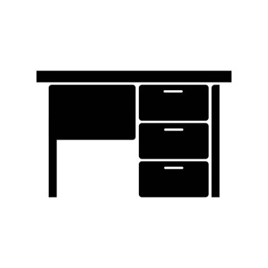 Bilgisayar masası simgesi, düz biçim.