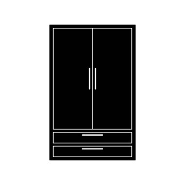 Dolap, gardırop, mobilya yassı tasarım simgesi.