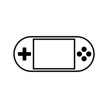 Taşınabilir video oyunu konsol vektör simgesi, düz tasarım