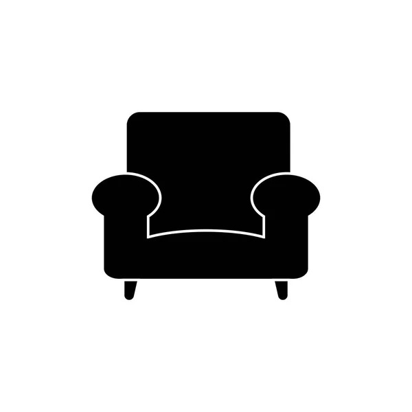 Fauteuil Plat Vecteur Isolé Design Plat Symbole Meubles Illustration Logo — Image vectorielle