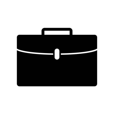 Siyah İş Çantası simgesi izole edilmiş düz biçim.