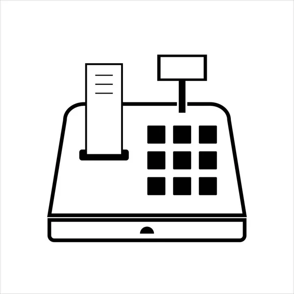 Cash Register Flat Icon Isolated White Background Vector Illustration — Stock Vector