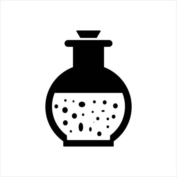 有药水的黑瓶子 平面设计 — 图库矢量图片