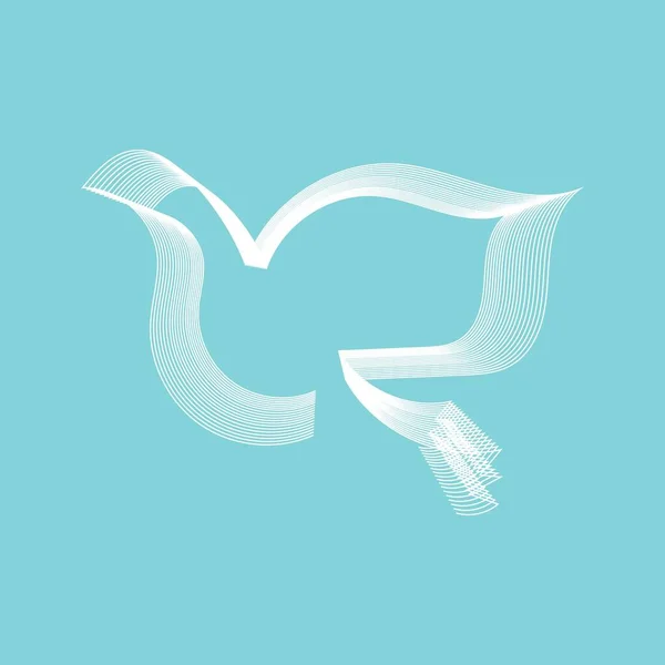 Día Internacional Paz Con Dibujo Una Paloma Sobre Fondo Azul — Vector de stock