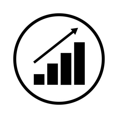 Büyüyen çubuk grafik simgesi. Vektör illüstrasyonu.