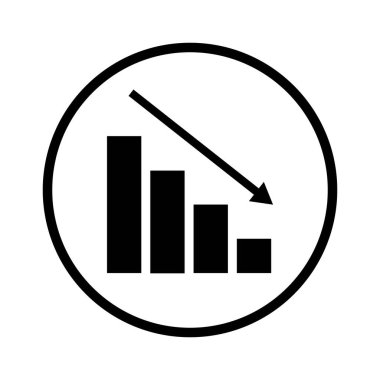 Programda bir düşüş var. Infographic, grafik simgesi, düz tasarım