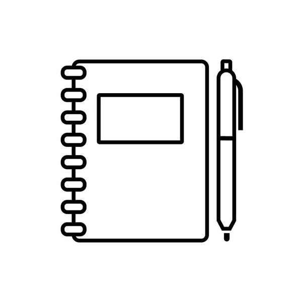 Notebook Perem Černá Ikona Koncept Ilustrace Vektorový Plochý Design — Stockový vektor