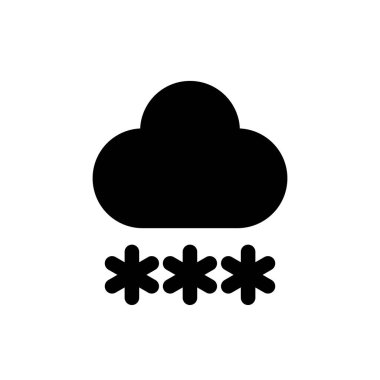 Kar bulutu simgesi. Basit düz dizaynlı kar sembolü. Siyah tahmin işareti.