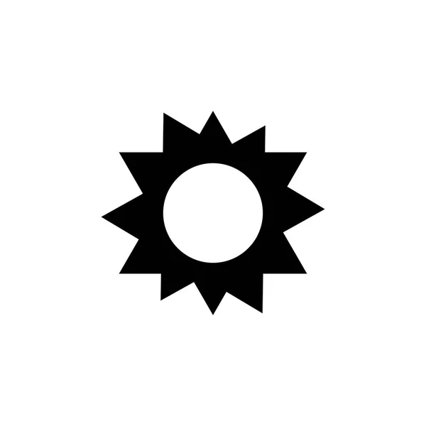 Sun Icon Sunny Clear Day Symbol Simple Flat Design Black — Stock Vector