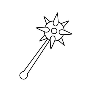 Mace ana hat vektör simgesi. İnce çizgi topuz simgesi, düz vektör basit element çizimi