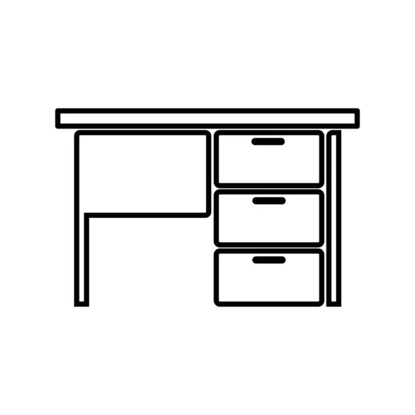 Computer Bureaupictogram Plat Ontwerp — Stockvector