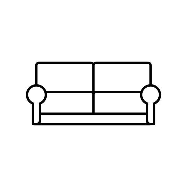 Luxury Sofa Icon Isolated White Background Couch Living Room Flat — Stock Vector