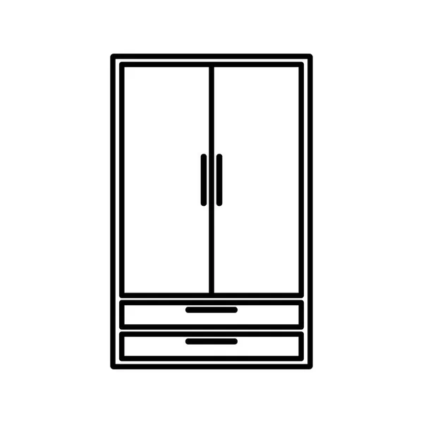 Kasten Garderobe Meubels Flat Design Icon Flat Ontwerp — Stockvector