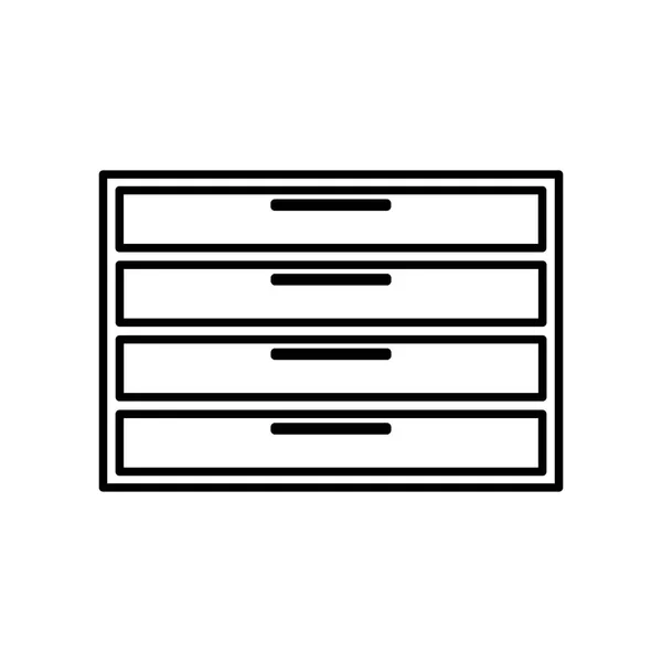 Black Line Icon Chest Drawers Furniture Flat Design Eps — Stock Vector