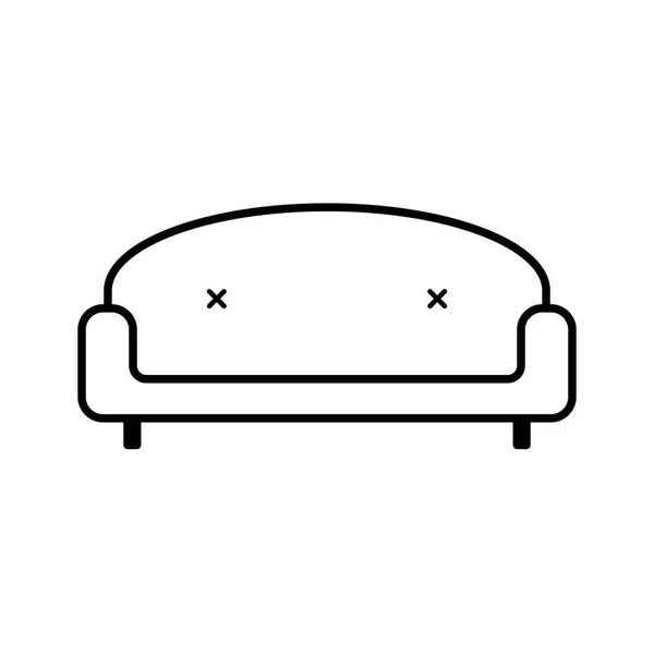 Retro Sofa Symbol Isoliert Auf Weißem Hintergrund Couch Für Wohnzimmer — Stockvektor