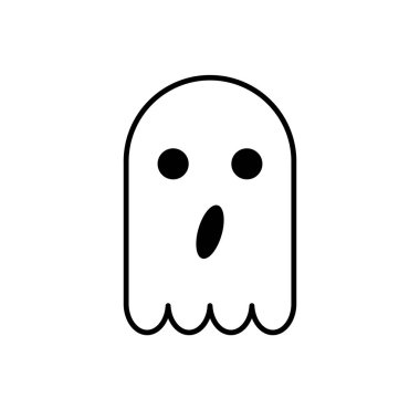 Cadılar Bayramı, Hayalet Simgesi. Vektör İllüstrasyonu, Düz Tasarım.