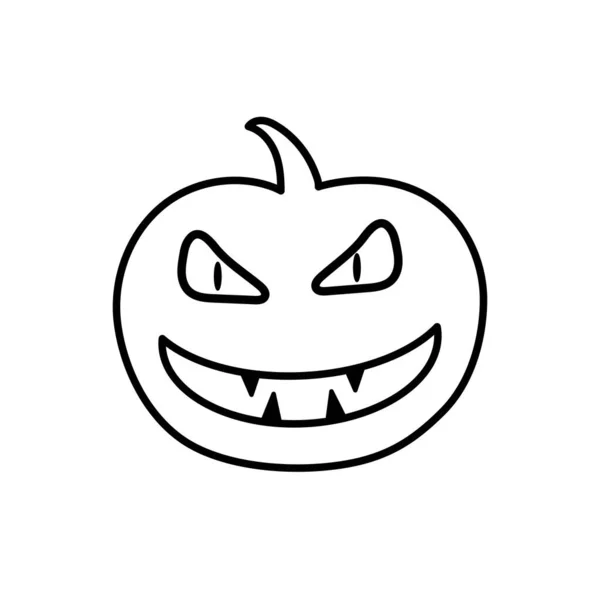 Pictogramme Contour Caractère Halloween Isolé Sur Blanc — Image vectorielle