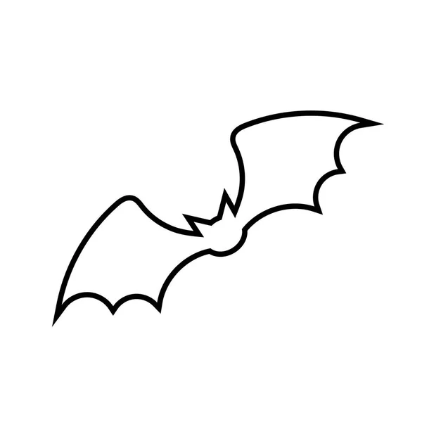Bat Line Icon Bat Vector Sign Line Style Pictogram 흰색에서 — 스톡 벡터