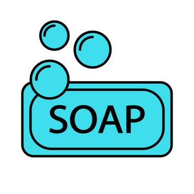 Mavi Sabun Düz Vektör Simgesi Sembolü