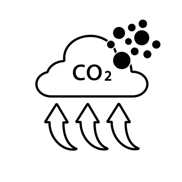 Co2排出アイコンクラウドベクトルフラット 二酸化炭素排出シンボル — ストックベクタ