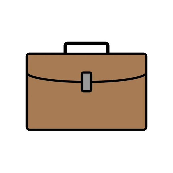 Business Bag Icon Isolated White Flat Design — Stock Vector